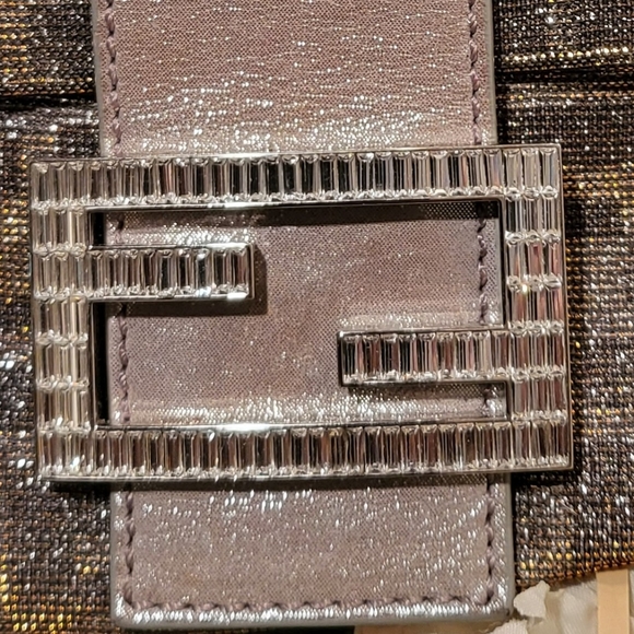 SOLD - Fendi Shimmer Zucca Jacquard Baguette, Gold/Silver/Palladium Baquette - Picture 7 of 16